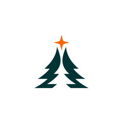 Obraz premium fir tree logo design, mountain, premium vector mountain and spruce design, outdoor logo, camper logo design 