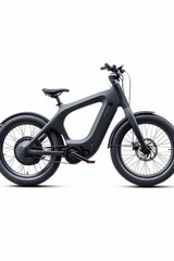 Obraz premium Black electric bicycle with thick tires.
