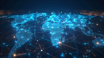 worldwide network connection, digital art illustration, Generative AI