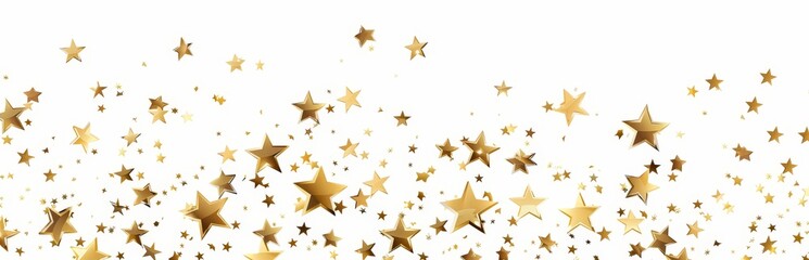 Golden Stars on White Background