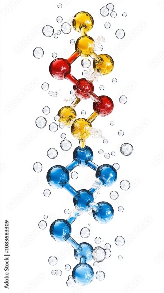 Aufkleber a series of colorful molecules are shown in a row