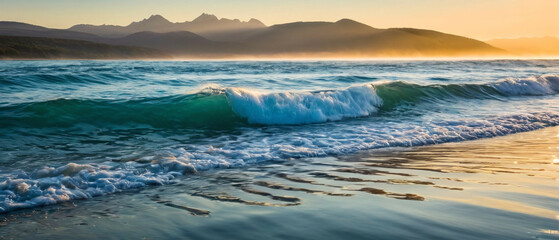 Obraz premium a serene background of rippling water with soft, gentle waves