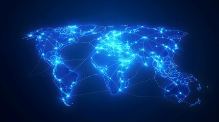 worldwide network connection, digital art illustration, Generative AI