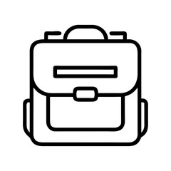 Fototapeta premium Schoolbag or backpack outline icon. Vector illustration 