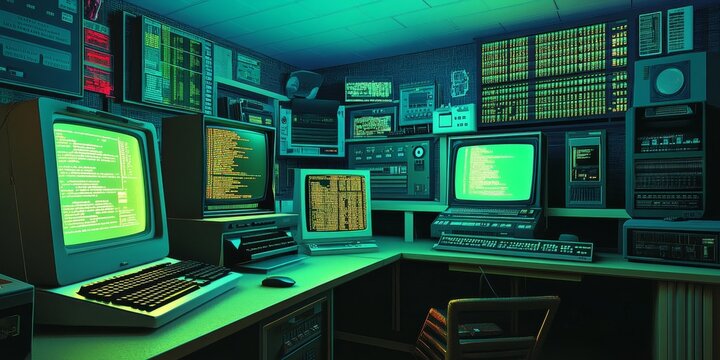 This image shows the idea of creating software or games using computer code. It uses 3D symbols and windows to represent the process of programming. It's about the world of computers and technology.