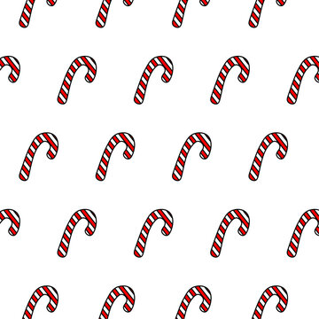 Seamless pattern lollipop Christmas