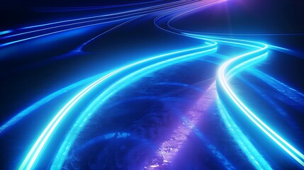 Obraz premium Abstract background with glowing curve geometric lines modern funny minimal trendy shiny blue lines pattern