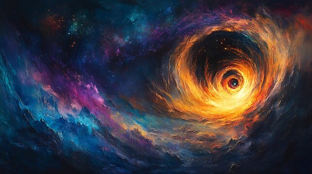 Cosmic swirl of colorful nebula universe digital art celestial vivid imagery