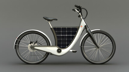 Fototapeta premium A solar-powered electric bike-sharing program that allows users to rent bikes powered by solar energy, reducing traffic congestion and promoting sustainable urban mobility.