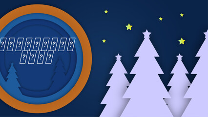 Naklejka premium Festive Holiday Card With Christmas Papercut Decorations and Greetings