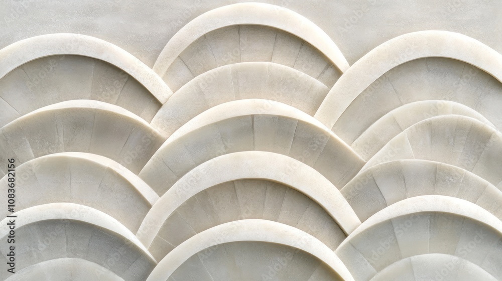 Poster abstract stone wall pattern with curved arched shapes