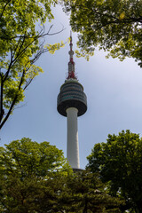 Fototapeta premium Namsan, Seoul Tower and Blue Sky