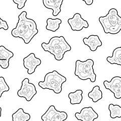 Expressive Gerbil Cartoon Repeat Pattern Design as Coloring Page