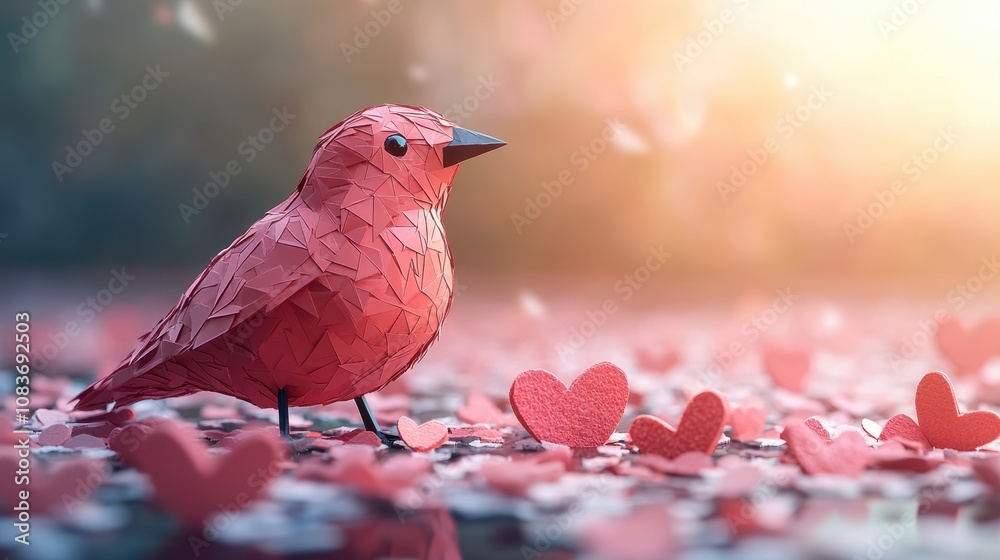 Poster valentine background with geometric patterns