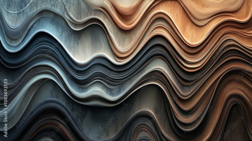 Poster the image is a series of waves made up of different colors