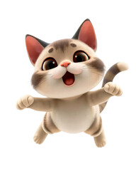 cartoon brown cat on a transparent background image