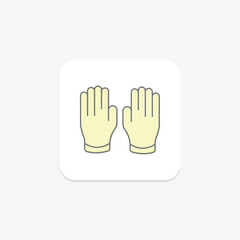 Obraz premium Rubber glove lineal color icon , vector, pixel perfect, illustrator file