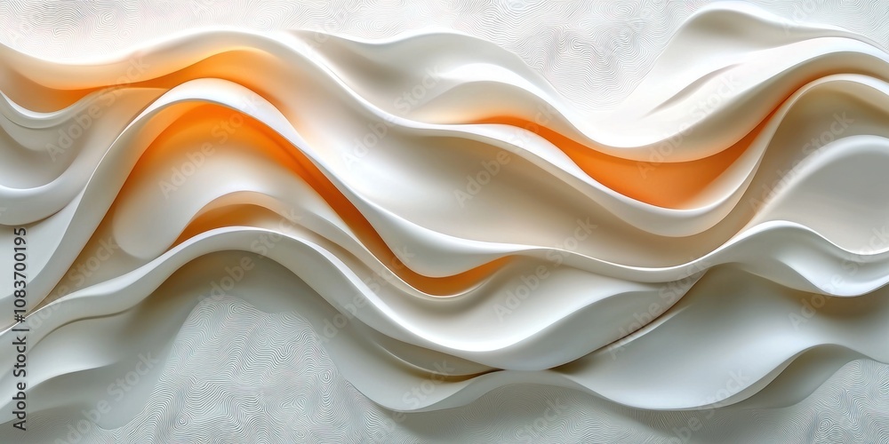 Aufkleber abstract white and orange curved shapes with textured background