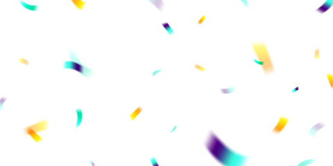 Multicolored light effect and zigzag ribbons falling from above on streamer, tinsel vector