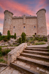 View on Torija castle at sunset, Spain