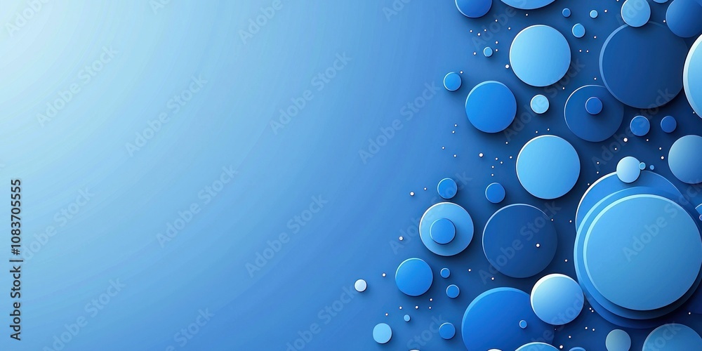 Poster Abstract Blue Circle Pattern on a Gradient Background