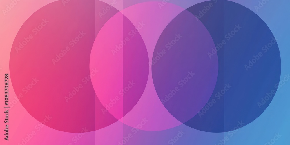 Aufkleber Abstract Gradient Background with Overlapping Circles