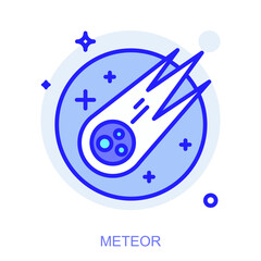 Fototapeta premium Science icon. Symbol of a Meteor. Isolated vector illustration. Simple line drawing. Editable stroke