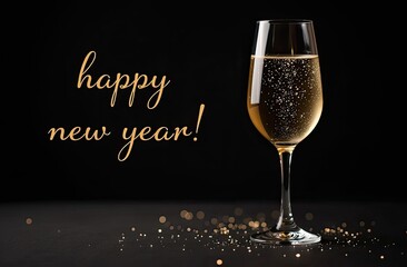 Celebrate the New Year with a sparkling drink and festive decorations in a cozy setting