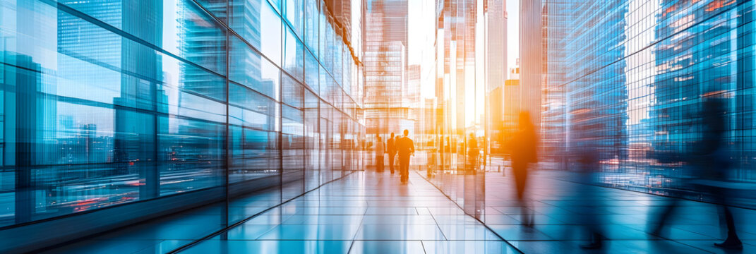 Business people walking silhouette and afterimage design, meeting scene, company meeting, high-level meeting, modern, abstract, synthesis, poster, background, wallpaper, business, finance, conference