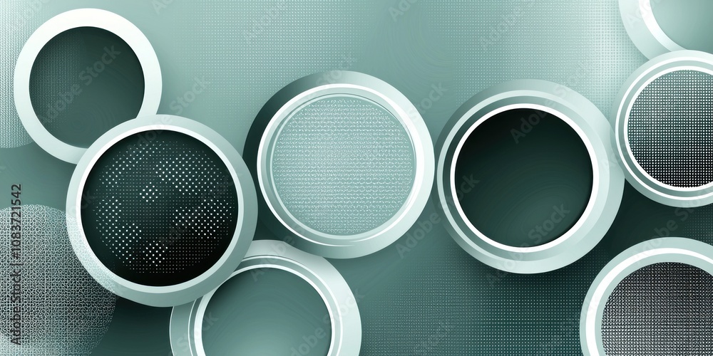 Poster Abstract Circular Shapes with Dotted and Textured Patterns