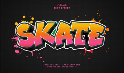 Skate Editable Text Effect Style Graffiti 3d