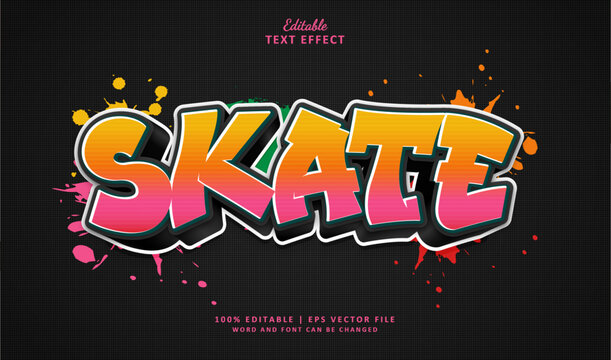 Skate Editable Text Effect Style Graffiti 3d