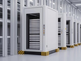 Modern storage system in a high-tech facility.