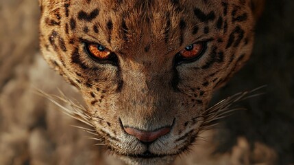 Fototapeta premium Intense Jaguar Close up Wild Cat Portrait Powerful Eyes Brown Fur Wildlife Photography