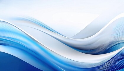 Naklejka premium Modern Fluid Abstract Background Design Featuring Blue and White Wave Like Textures for Technology, Healthcare, or Branding Concepts, Ideal for Websites, Presentations, or Social Media Graphics