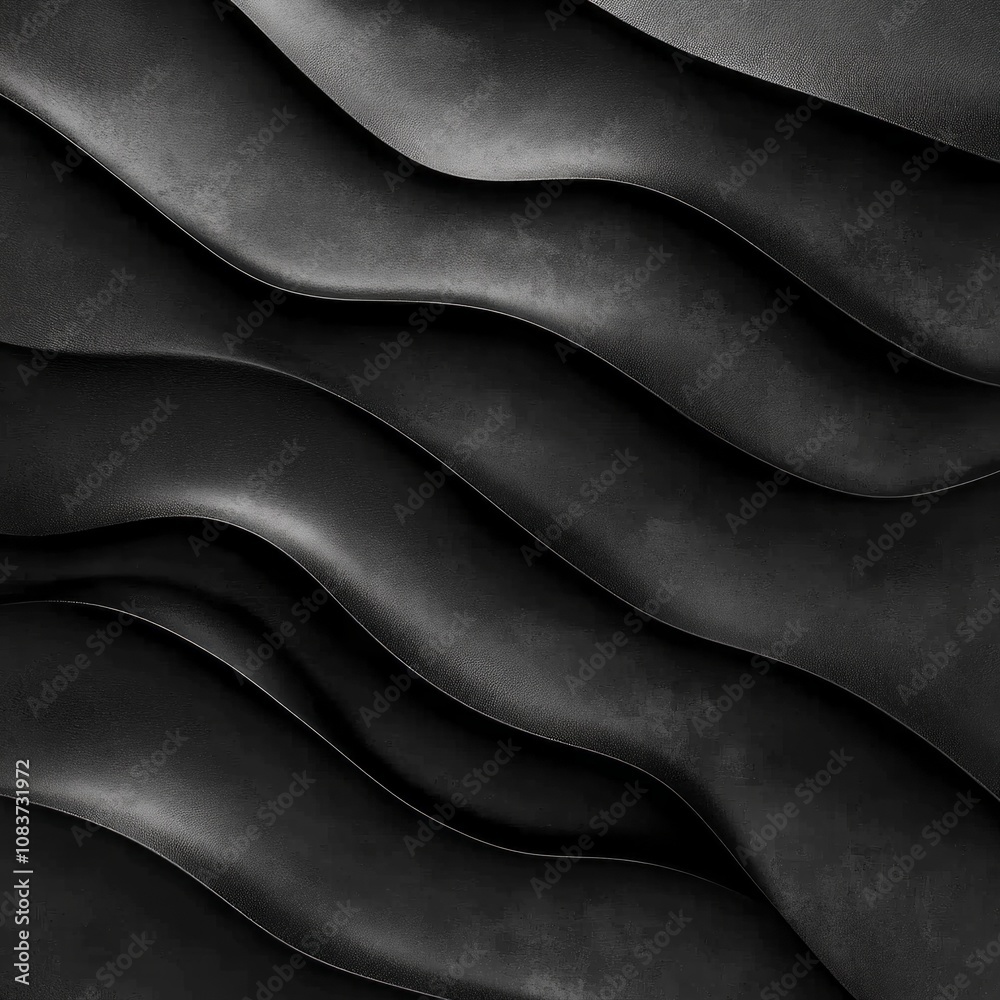 Poster the image is a close up of a black fabric with a wavy pattern