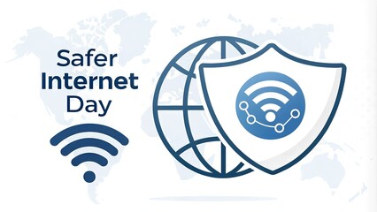 Safer internet day concept: global connectivity and online security awareness
