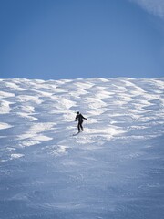 Skier on Black Route at Serre Chevalier Resort