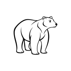 Fototapeta premium Polar bear outline Clipart - Cute Polar bear Vector illustration
