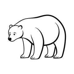 Obraz premium Sweet Polar Bear Vector Illustration – Outline Clipart Design 