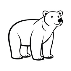 Fototapeta premium Charming Polar Bear Vector – Cute Outline Clipart Design