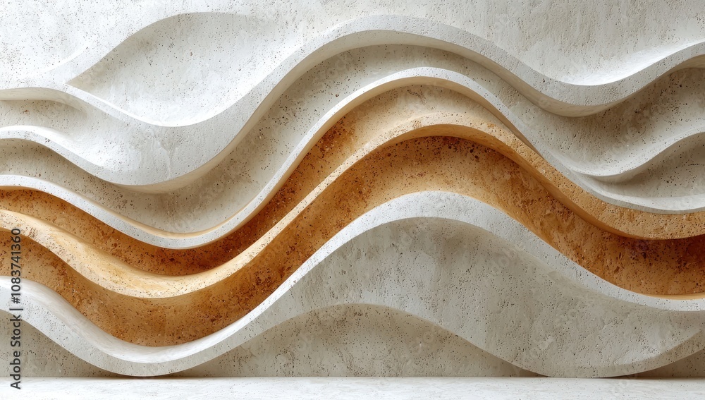 Aufkleber abstract wave pattern on a textured wall