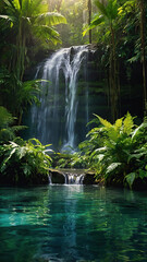 Naklejka premium waterfall in the forest