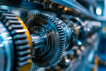 Fototapeta premium A close up of a machine with gears on it