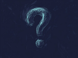 Illustration of a Large Question Mark on Navy Background