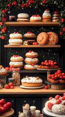 A bakery with a modern minimalist style and a flat design