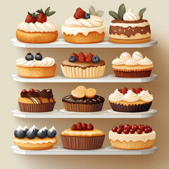 A bakery with a modern minimalist style and a flat design