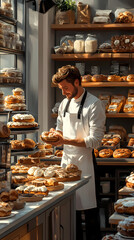 A bakery with a modern minimalist style and a flat design