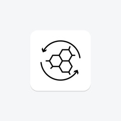 Obraz premium Collagen line icon , vector, pixel perfect, illustrator file