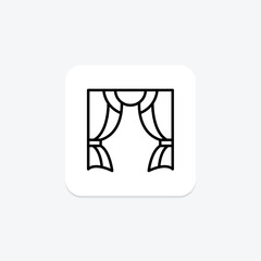 Fototapeta premium Curtain line icon , vector, pixel perfect, illustrator file